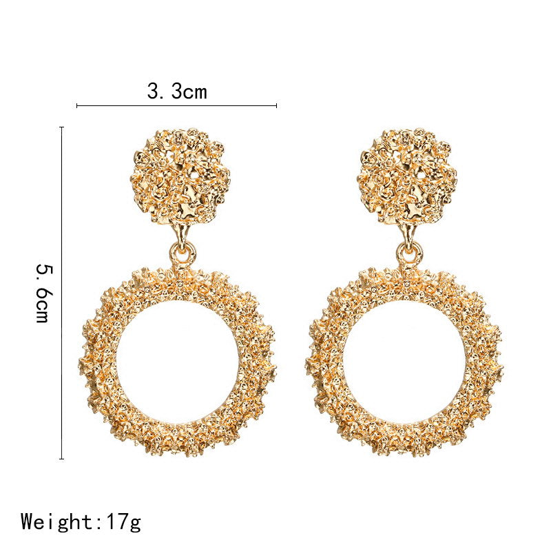 European And American Style Metal Round Earrings - Jps collections