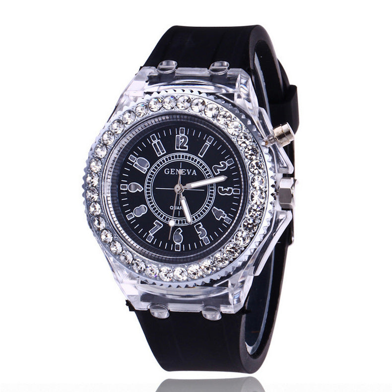 LED Luminous Watches Geneva Women Quartz Watch Women Ladies Silicone Bracelet Watches - Jps collections