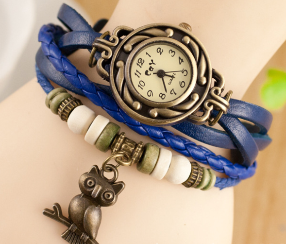 New bracelet bracelet owl female style back Rome fashion punk tide Korean female student Watch - Jps collections