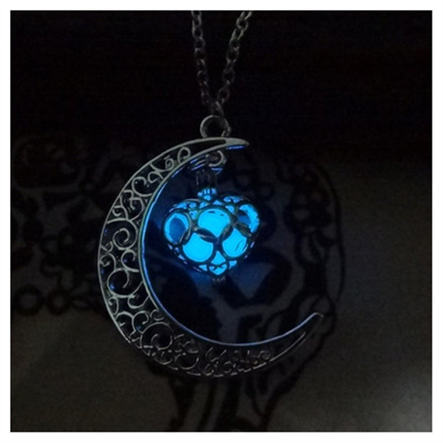 Glowing Pendant Necklaces Silver Plated Chain Necklaces - Jps collections