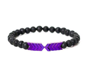 Purple Arrow Men and Women Natural Stone Bracelet Volcanic Stone Magnet Bracelet - Jps collections