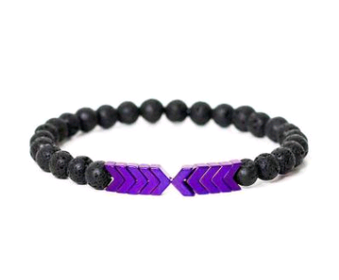 Purple Arrow Men and Women Natural Stone Bracelet Volcanic Stone Magnet Bracelet - Jps collections