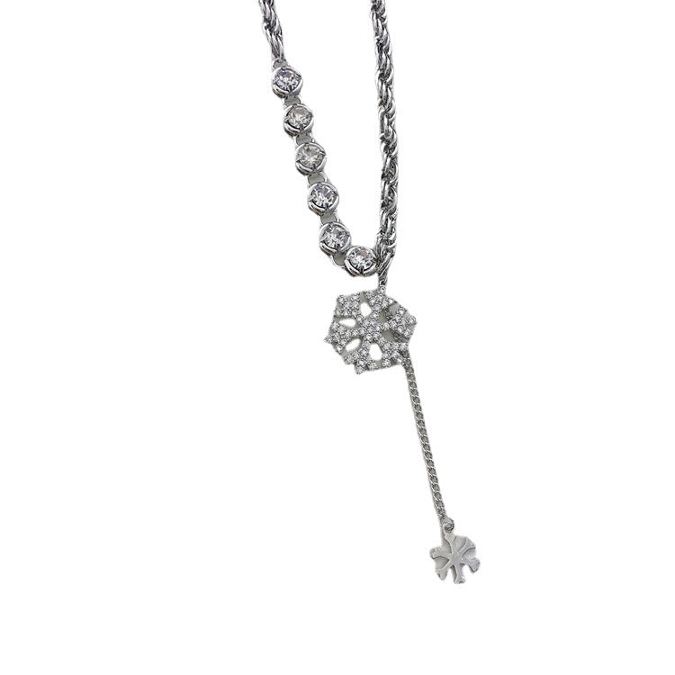 Temperament Personality Micro-set Zircon Snowflake Pendant Necklace - Jps collections