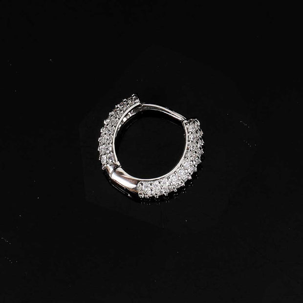 Hoop Earrings Four Row Micro Setting