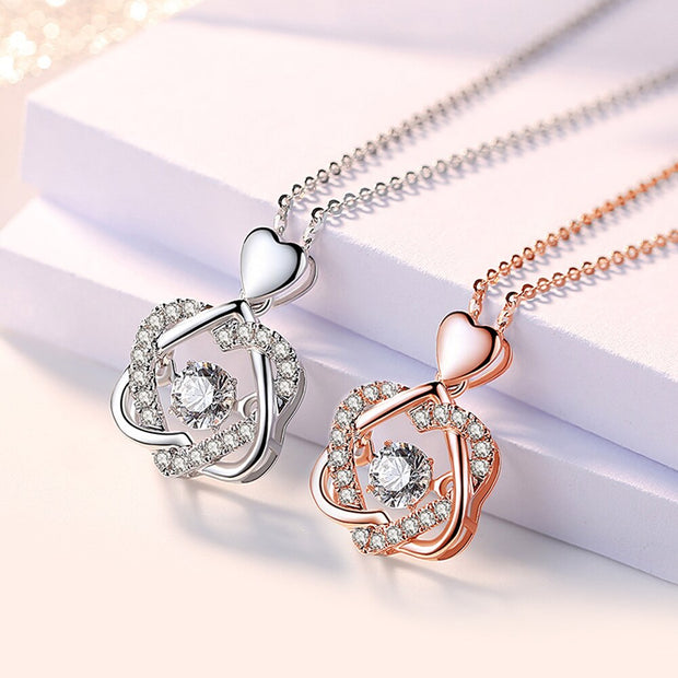 New Cubic Zircon Round Heart Star Pendant Necklace