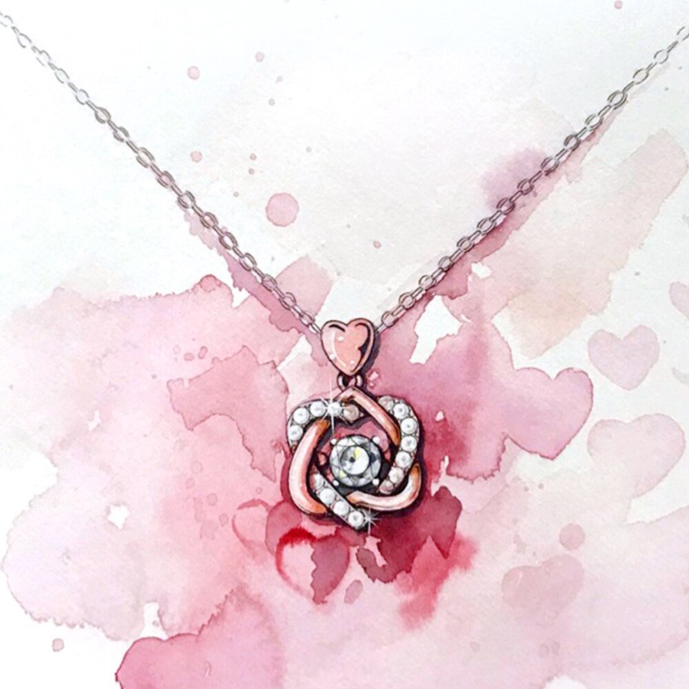 New Cubic Zircon Round Heart Star Pendant Necklace