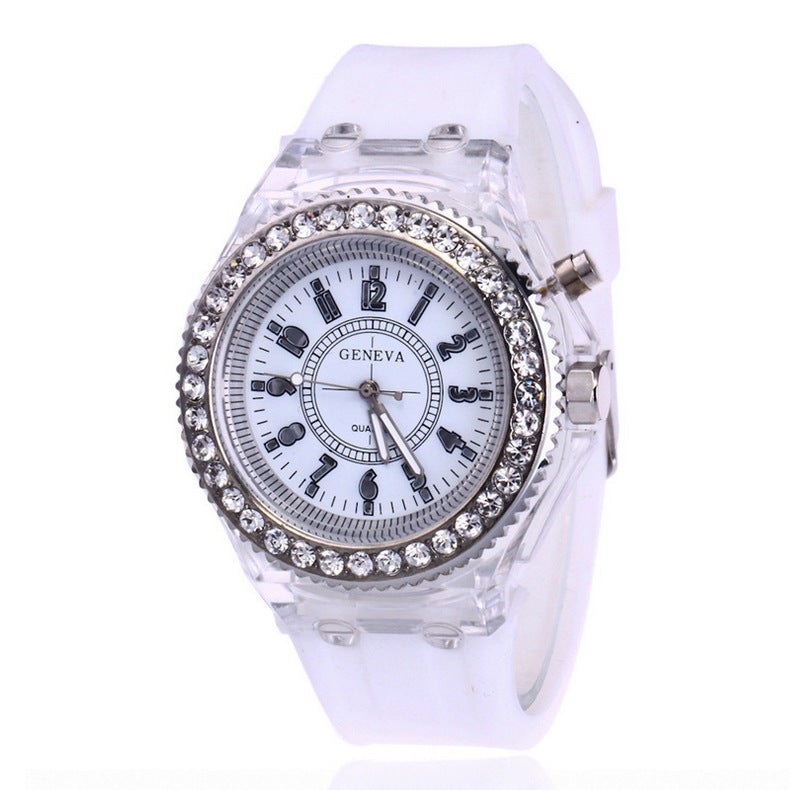 LED Luminous Watches Geneva Women Quartz Watch Women Ladies Silicone Bracelet Watches - Jps collections