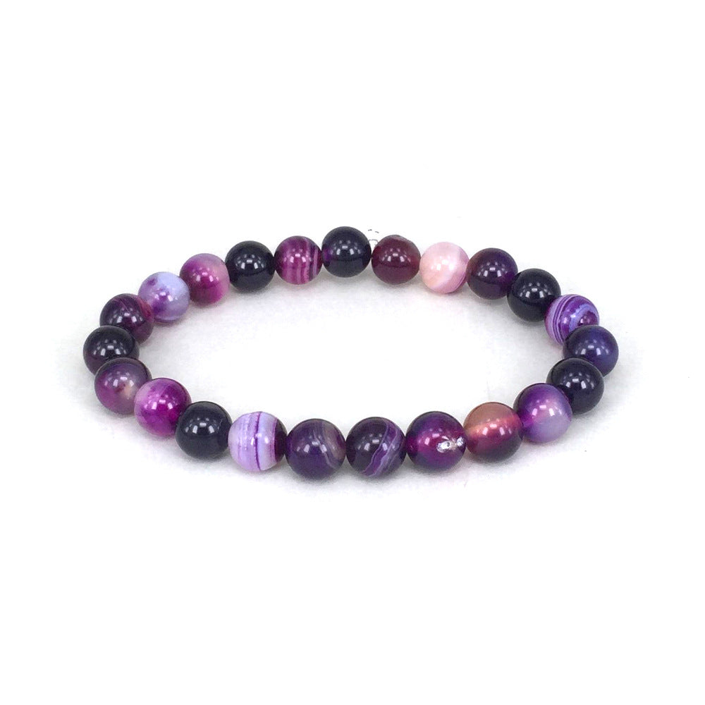 Bracelet En Pierre Naturelle Violet Pour Femme - Jps collections