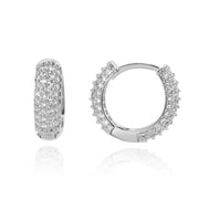 Hoop Earrings Four Row Micro Setting