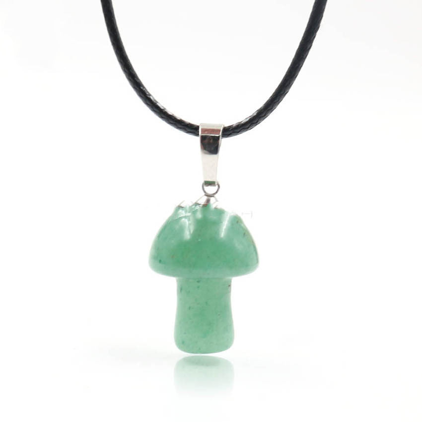 Natural Crystal Mini Small Mushroom Pendant Necklace - Jps collections