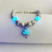 Energy Luminous Lotus Natural Stone Bracelet Yoga Healing Luminous Glow In The Dark Charm Beads Bracelet For Men Women Prayer Buddhism