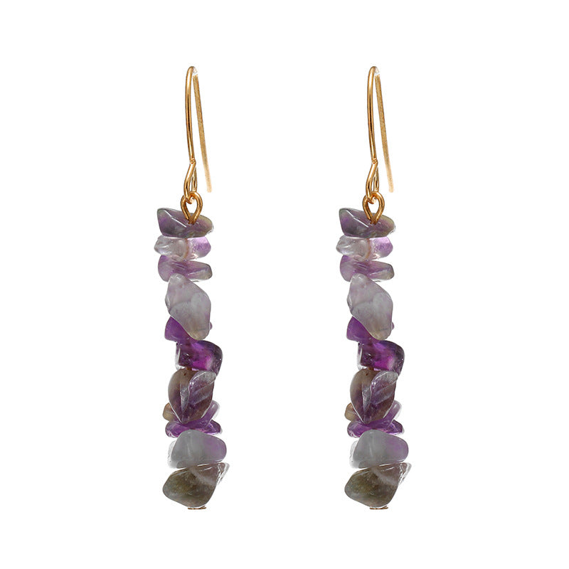 New Natural Crystal Stone Women's Earrings - Jps collections