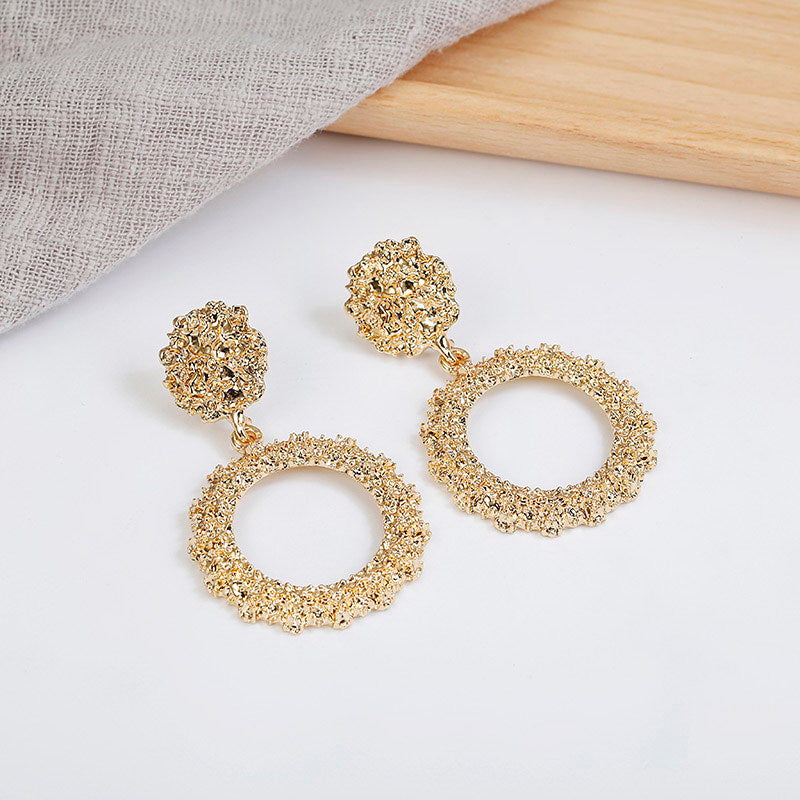 European And American Style Metal Round Earrings - Jps collections