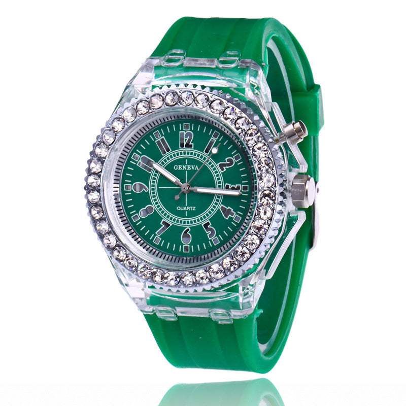 LED Luminous Watches Geneva Women Quartz Watch Women Ladies Silicone Bracelet Watches - Jps collections