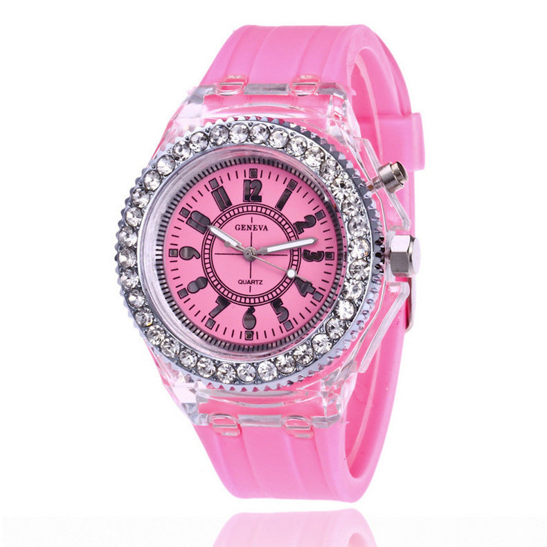 LED Luminous Watches Geneva Women Quartz Watch Women Ladies Silicone Bracelet Watches - Jps collections