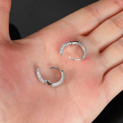 Hoop Earrings Four Row Micro Setting