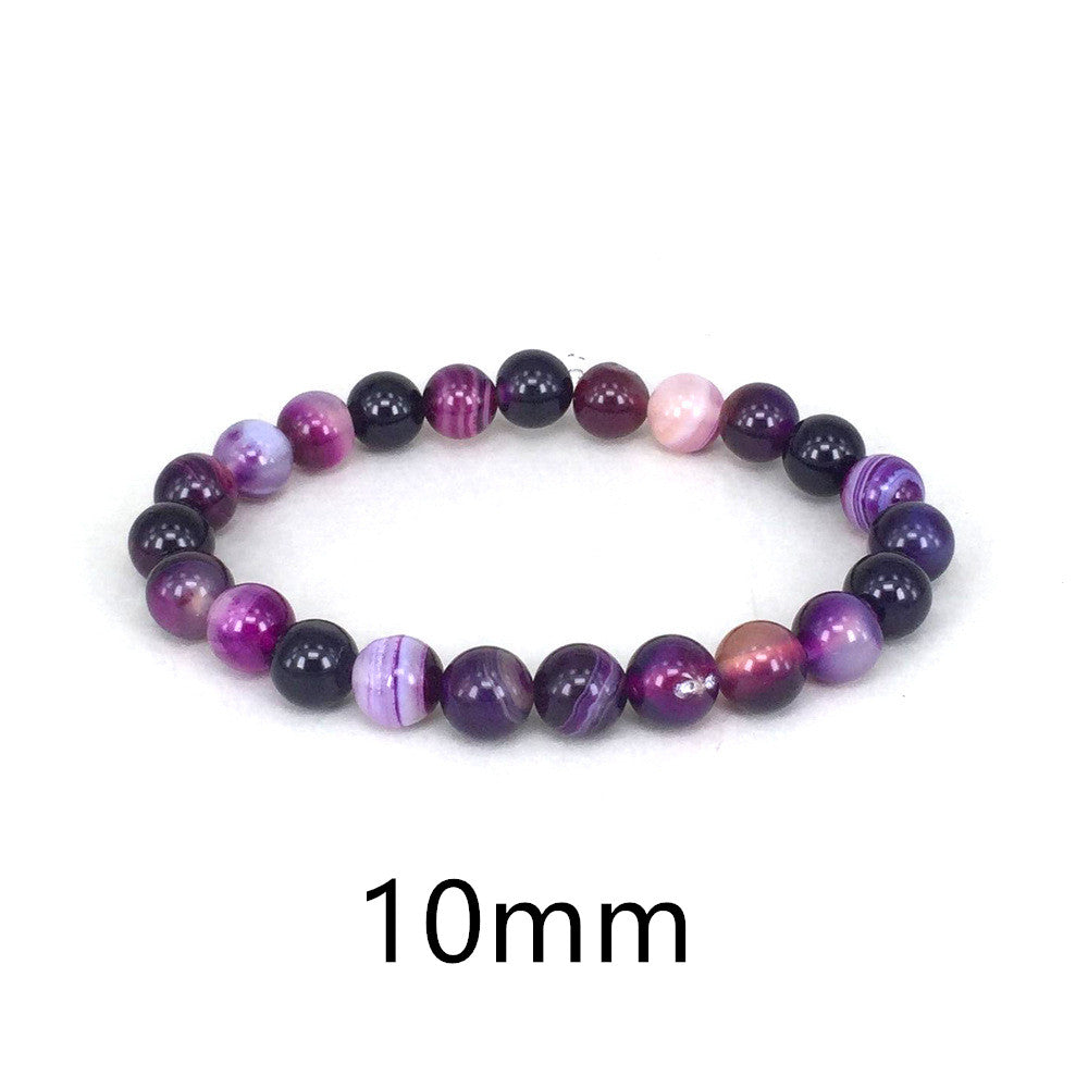 Bracelet En Pierre Naturelle Violet Pour Femme - Jps collections