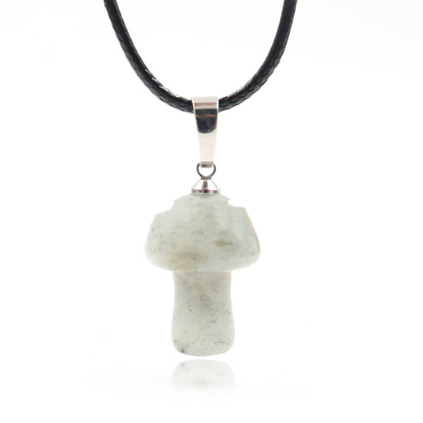 Natural Crystal Mini Small Mushroom Pendant Necklace - Jps collections