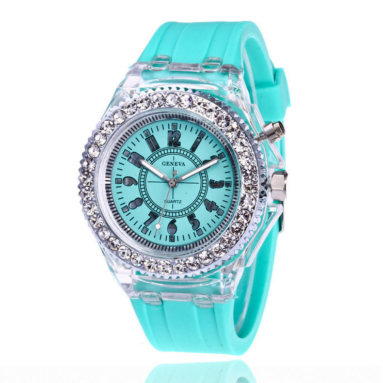 LED Luminous Watches Geneva Women Quartz Watch Women Ladies Silicone Bracelet Watches - Jps collections