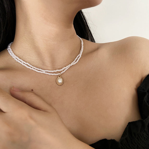 Retro Double-Layer Pearl Necklace